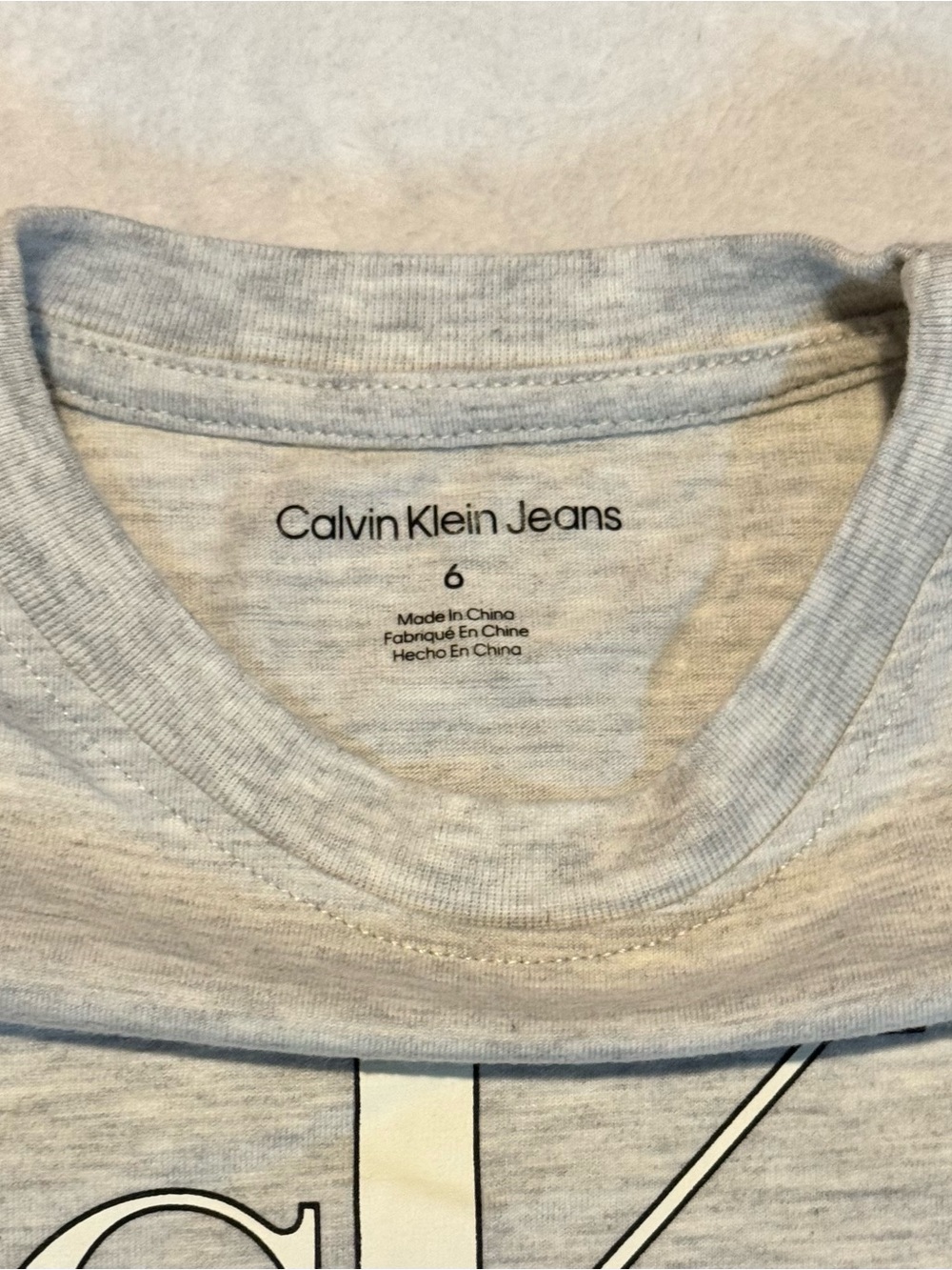 Calvin Klein Gray Logo Sweatshirt with Black Joggers - Picture 5 of 9